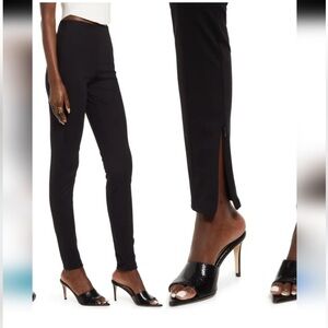 Open Edit Women’s Size S Slim Fit Pants Black Ankle Slit Stretch Trousers New